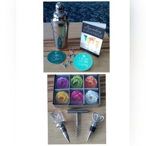 Mixology cocktail shaker bar set cocktail book drink charms coasters wine topper